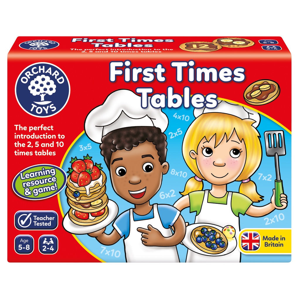 ORCHARD TOYS, First Times Tables บอร์ดเกมเด็ก 5-8 ปี ฝึกทักษะการคูณด้วยแพนเค้ก ลิขสิทธิ์แท้อังกฤษ