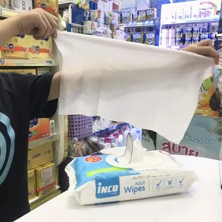 Inco อินโก้ ผ้าเช็ดทำความสะอาดผิวผู้ใหญ่ Size XL บรรจุ 40 แผ่นต่อห่อ ( ยกลังสุดคุ้ม 12 ห่อ )