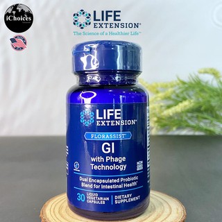 โปรไบโอติก Life Extension® Florassist Gi with Phage Technology 30 Liquid Vegetarian Capsules โพรไบโอติก 15 Billion