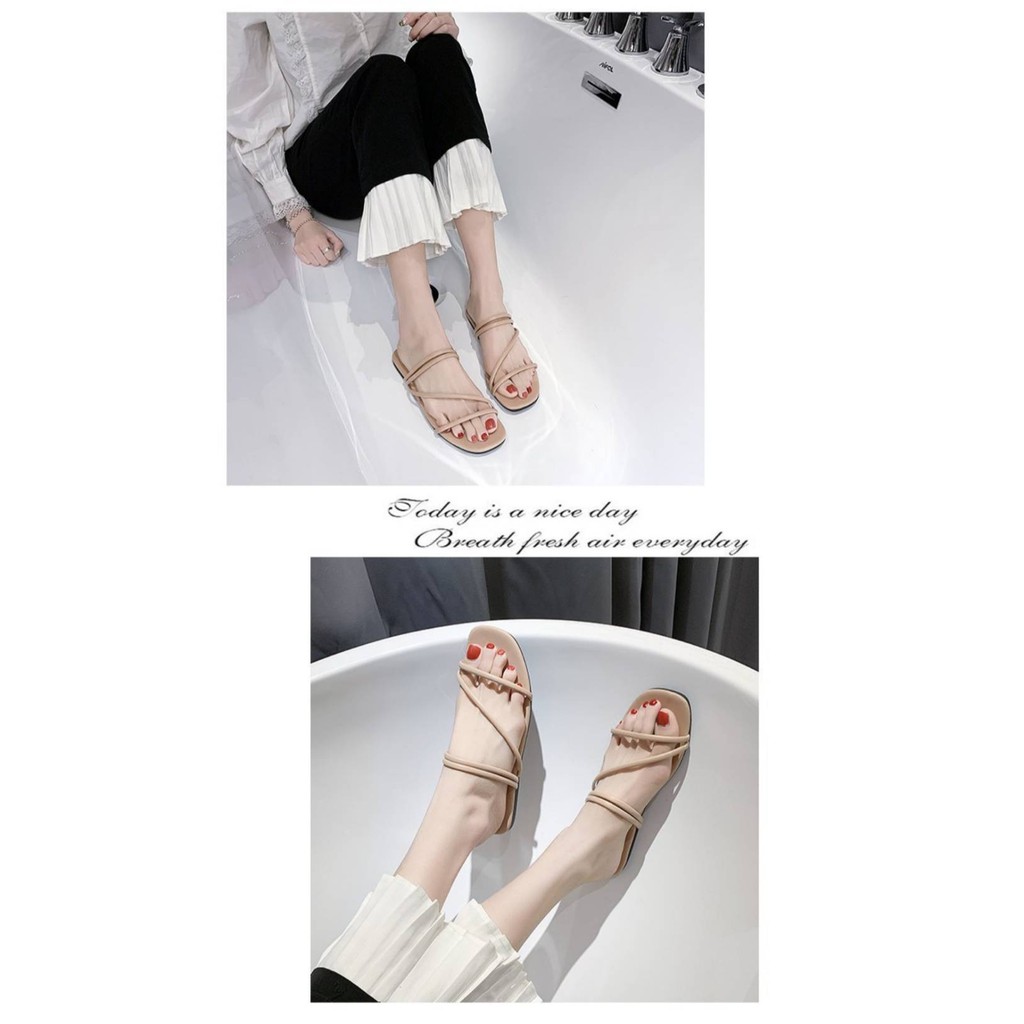 รองเท้าเเตะสายคาด เกาหลี มี 3 สี ใส่สบาย วันชิวๆ มีไซส์ 36-40 ราคา ถูกที่สุด ดีลบีเคเค แกลเลอรีภาพที่ 9