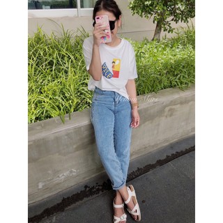 💙Boy jeans pants💙 กางเกงยีนส์ทรงบอยเอวสูง 8 ส่วน