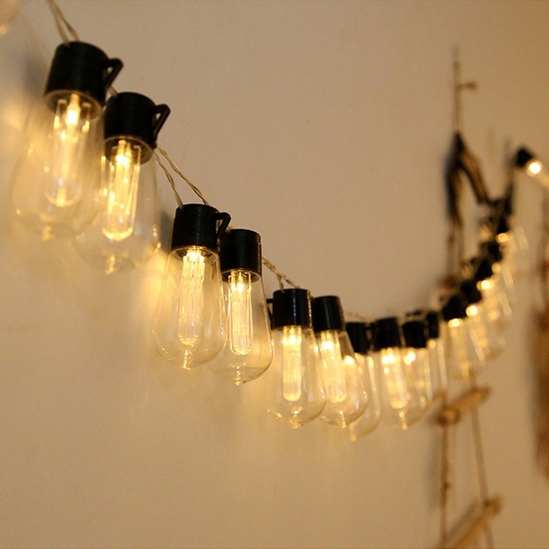 4.57m LED Solar Long Bulb LED String Lights Indoor Hanging Ornaments ...