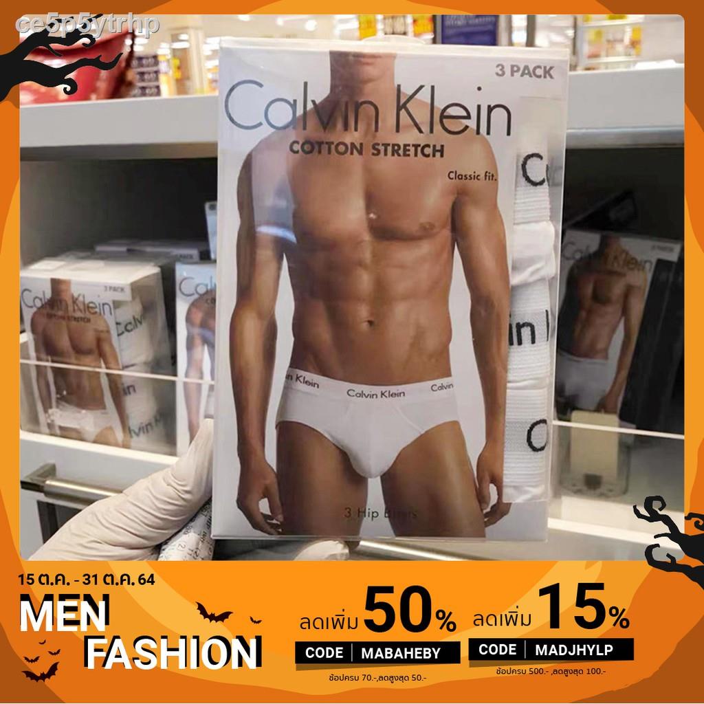 ✐✑◐[MABAHEBY]CK Man Briefs  กางเกงในผู้ชาย ทรง ผ้าฝ้าย Calvin Klein Men's Underwear Cotton ของแท้ 1กล่อง 3 ตัว