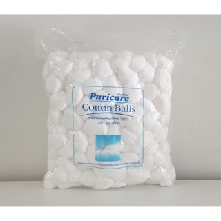 ราคา[ถูกสุด] สำลีก้อน 1.40g. (Cotton Balls) สำลีแท้ ขนาด 450 กรัม ยี่ห้อ Puricare