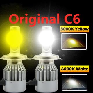 หลอดไฟตัดหมอก 3000 k 6000 k 2 ชิ้น original c 6 led 36 w 7600 lm h 1 h 4 9006 สําหรับรถยนต์