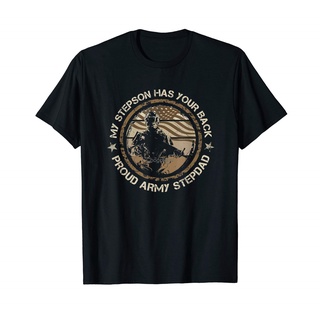 เสื้อยืด พิมพ์ลาย My Stepson Has Your Back Army Stepdad Proud สไตล์ทหาร สําหรับผู้ชาย 977040 S-5XL