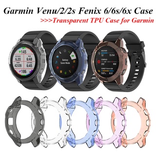 Garmin Fenix 7 7X 7S 6 6S 6X เคสป้องกัน สําหรับ Garmin Venu 2 2S TPU นิ่ม ใส ป้องกัน กันชน เคสกันกระแทก ป้องกันหน้าจอ