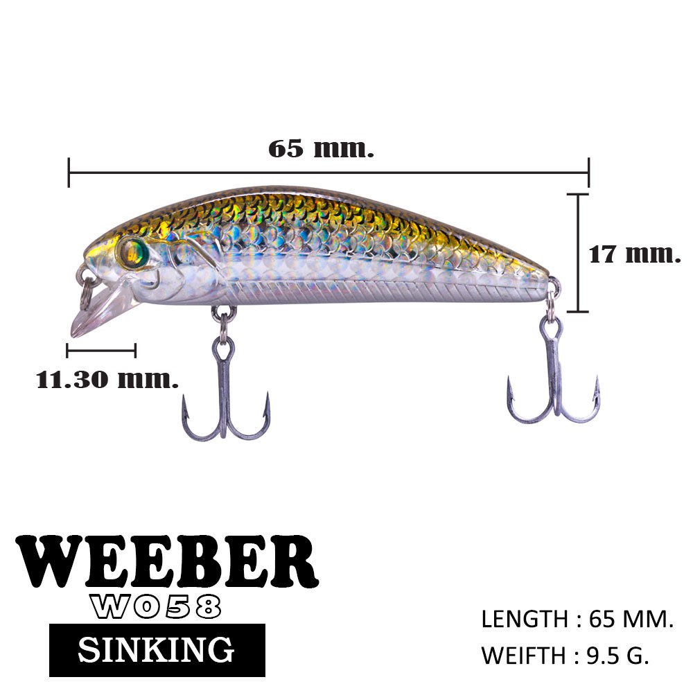 WEEBASS LURE เหยื่อปลั๊ก - รุ่น WEEBER SINKING 65mm/9.5g เหยื่อปลอม — صورة 4