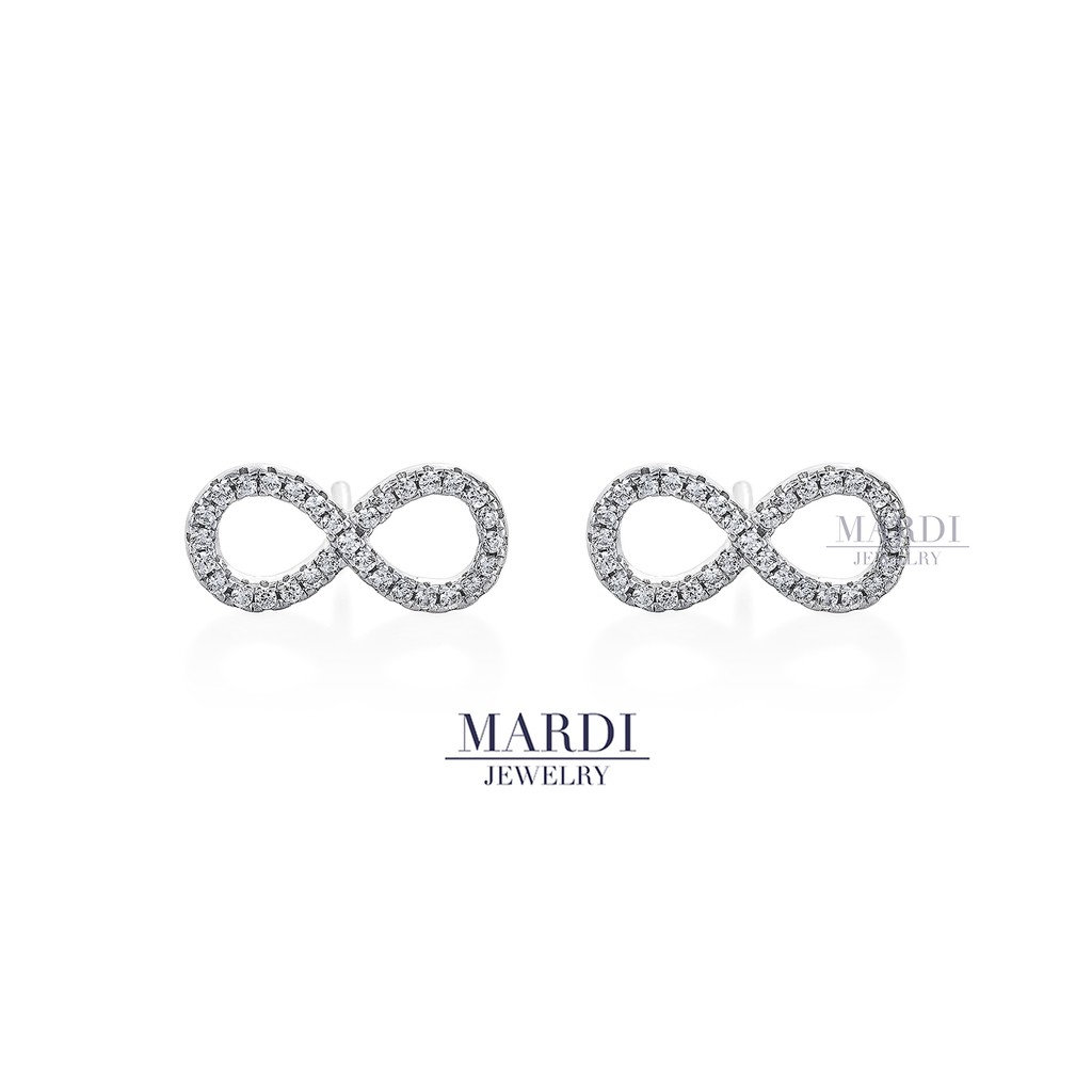 Mardi Jewelry ต่างหูเงินแท้ 925 อินฟินิตี้ ต่างหูมงคล Infinity L Earrings Silver