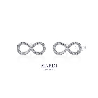 Mardi Jewelry ต่างหูเงินแท้ 925 อินฟินิตี้ ต่างหูมงคล Infinity L Earrings Silver