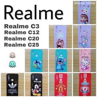 🪴case Realme C12 / C20 / C25 / C3 5i.5s.5.5i.5s.C3.C11(2021).8pro.6i เคสกันกล้อง​ทรงเหลี่ยม​ลายการ์ตูน#มีสินค้าพร้อมส่ง