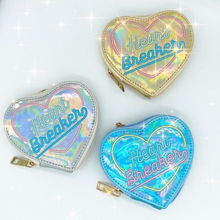 กระเป๋าใบเล็ก กระเป๋าใส่เหรียญ  โฮโลแกรม รูปทรงหัวใจ Bentoy heart shape, oin purse hologram small wallet pouch bag