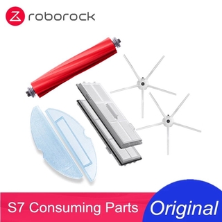 Genuine Original roborock S7/ S7 maxv ultra accessories of detachable main brush, Microfiber mop cloth, dust filter filler, water filter filler, side brush, main brush cover for ro