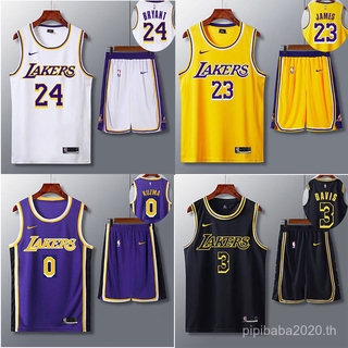 ชุดบอล Lakers JERSEY James23เบอร์โกเบ24ชุดบาสเกตบอลเดวิสDIYเกมนักเรียน