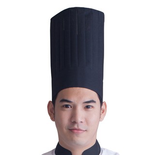 ถูกที่สุด✅  เอโร่ หมวกกุ๊กจีบรอบ คละไซส์ สีดำ aro Chef Hat Black