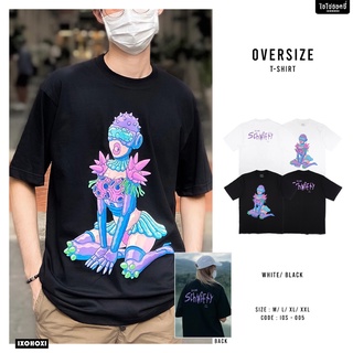 Oversize T-Shirt เสื้อโอเวอร์ไซส์ คอกลม พิมพ์ลายกราฟฟิค ใส่ได้ทั้งผู้หญิง-ผู้ชาย/ รุ่น IOS-005