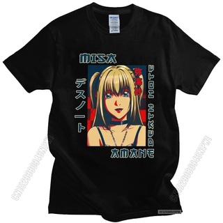 T-shirt  เสื้อยืดคอกลม ผ้าฝ้าย 100% พิมพ์ลายอนิเมะ Death Note Misa Amane สไตล์ญี่ปุ่นย้อนยุค สําหรับผู้ชาย LHZYS-5XL