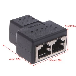 1 To 2 Ways LAN Ethernet Network Cable RJ45 Female Splitter อะแดปเตอร์เชื่อมต่อ