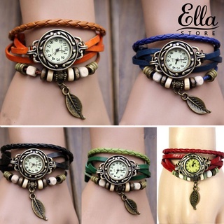 Ellastore123 นาฬิกาข้อมือ สไตล์วินเทจย้อนยุค สําหรับผู้หญิง