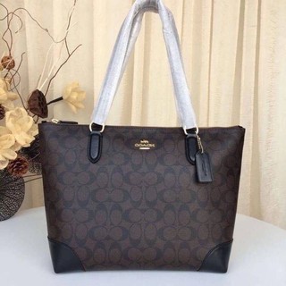 Coach Zip Top Tote Signature Canvas