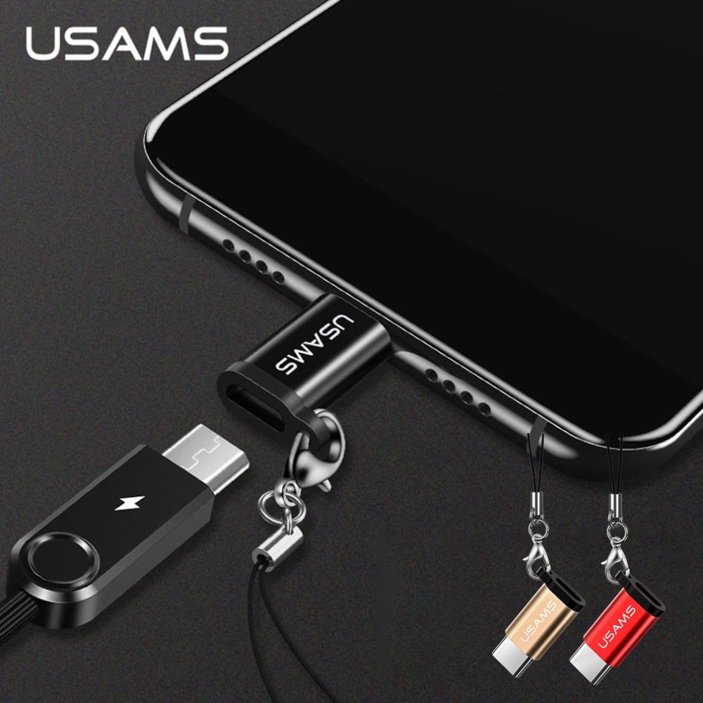 หัวแปลง USAMS Micro USB to Type-C Adapter + แถมสายคล้อง