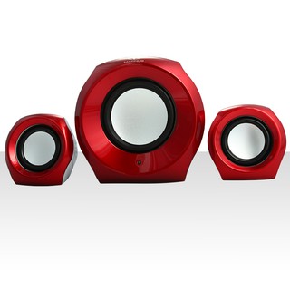 ลำโพงคอมพิวเตอร์ Stereo Speaker 2.1(Speaker USB) ยี่ห้อ MACNUS รุ่น ADL-S085 WHITE/RED รับประกัน 1ปี