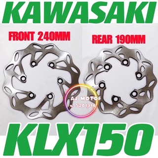 KAWASAKI Klx150 แผ่นดิสก์เบรกหน้า 240 มม. / หลัง 190 มม. คาวาซากิ KLX 150 เบรก DEPAN BELAKANG คาลิปเปอร์ปั๊มแพดขอบฮับ