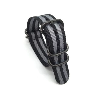 B&G Nylon Zulu Strap สายนาโต้ สายซูลู หูสายสีดำ มีขนาด 18mm, 20mm, 22mm และ 24mm