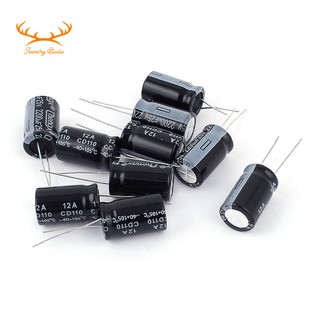 ☀SALE☀10Pcs 25V 2200UF Through Hole Aluminium Electrolytic Capacitor 13x20mm