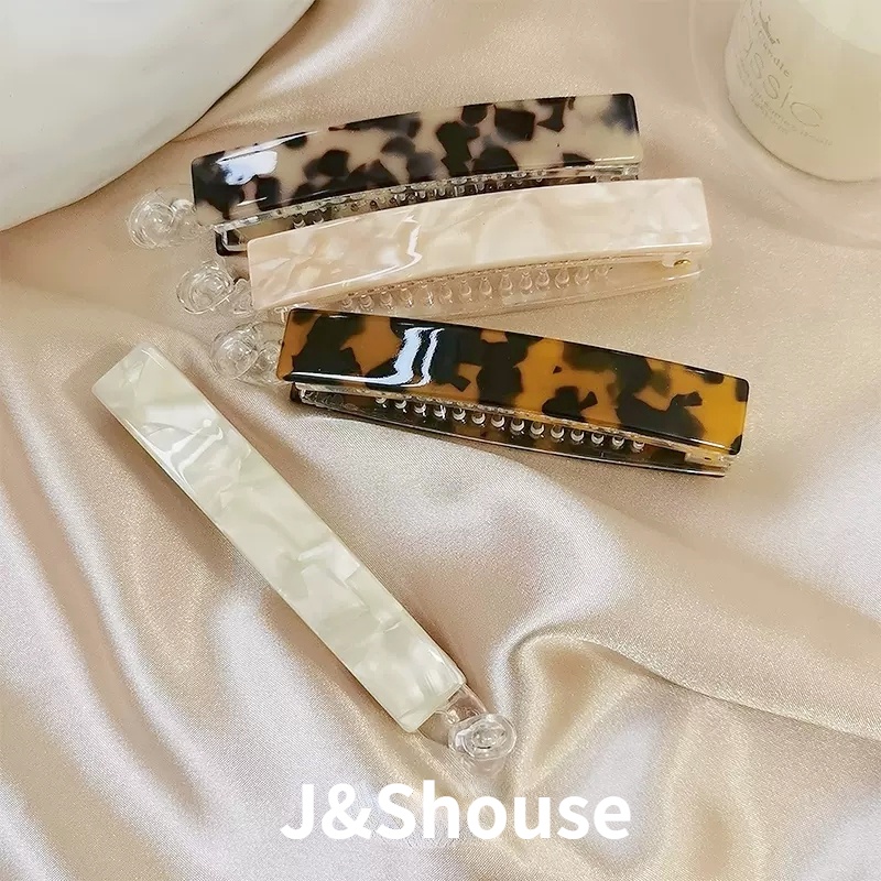 เคเอฟ487 เกาหลีขนาดใหญ่อะซิเตทตรงกล้วยคลิปผมหางม้าหนีบจับอุปกรณ์ผม