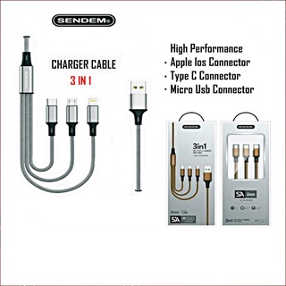 สายชาร์จ SENDEM โทรศัพท์แบบ 3 in 1 รุ่น M10S สุดคุ้ม