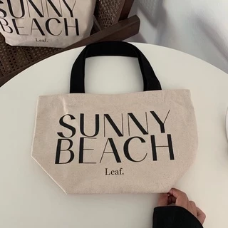 กระเป๋าผ้า sunny beach leaf (ใบเล็ก) กระเป๋าผ้าแคนวาส มี 3 สี