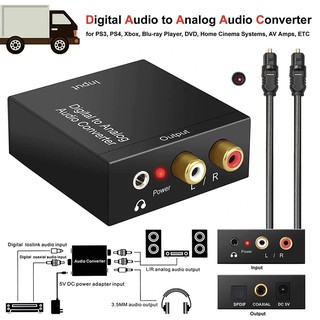 แบบพกพา3.5มม.แจ็คCoaxial Optical Digital To Analog Audio Aux Rca L / R ConverterเสียงดิจิตอลSpdifถอดรหัสเครื่องขยายเสียง