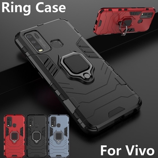 เคสไฮบริด มีแหวนตั้งได้ เคสกันกระแทก Vivo Y20 Y20S Y30 5G Y50 V17 Y12 Y19 Y15 Y17 X50 S1 Pro V19 Neo NEX 3 NEX3 เคสโทรศัพท์เคสกันกระแทกเคสแข็ง เคสปก Phone Case Cover