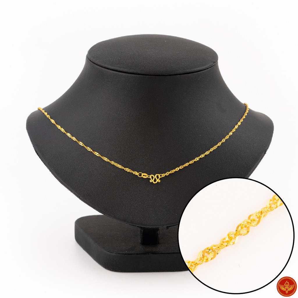 LSW สร้อยคอทองคำแท้ 1 สลึง (3.79 กรัม) ลายดิสโก้ NC-6