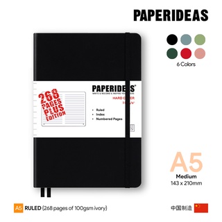 Paperideas A5 Plus Ruled Hardcover Notebook - สมุดโน๊ตเปเปอร์ไอเดีย A5 รุ่นหนา ปกแข็งมีเส้นบรรทัด