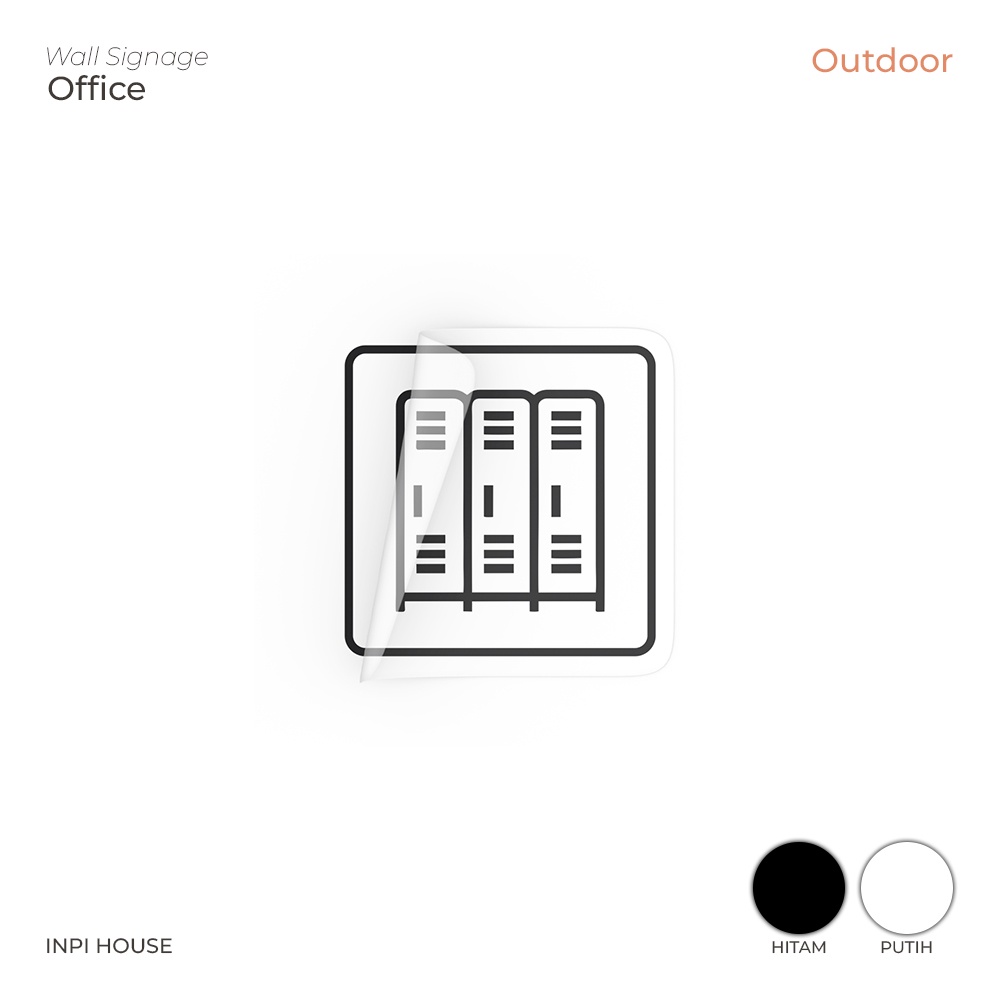 INPI HOUSE Signage Locker Room - กระดานป้ายโลโก้ห้อง Locker, Change Room - สติ๊กเกอร์