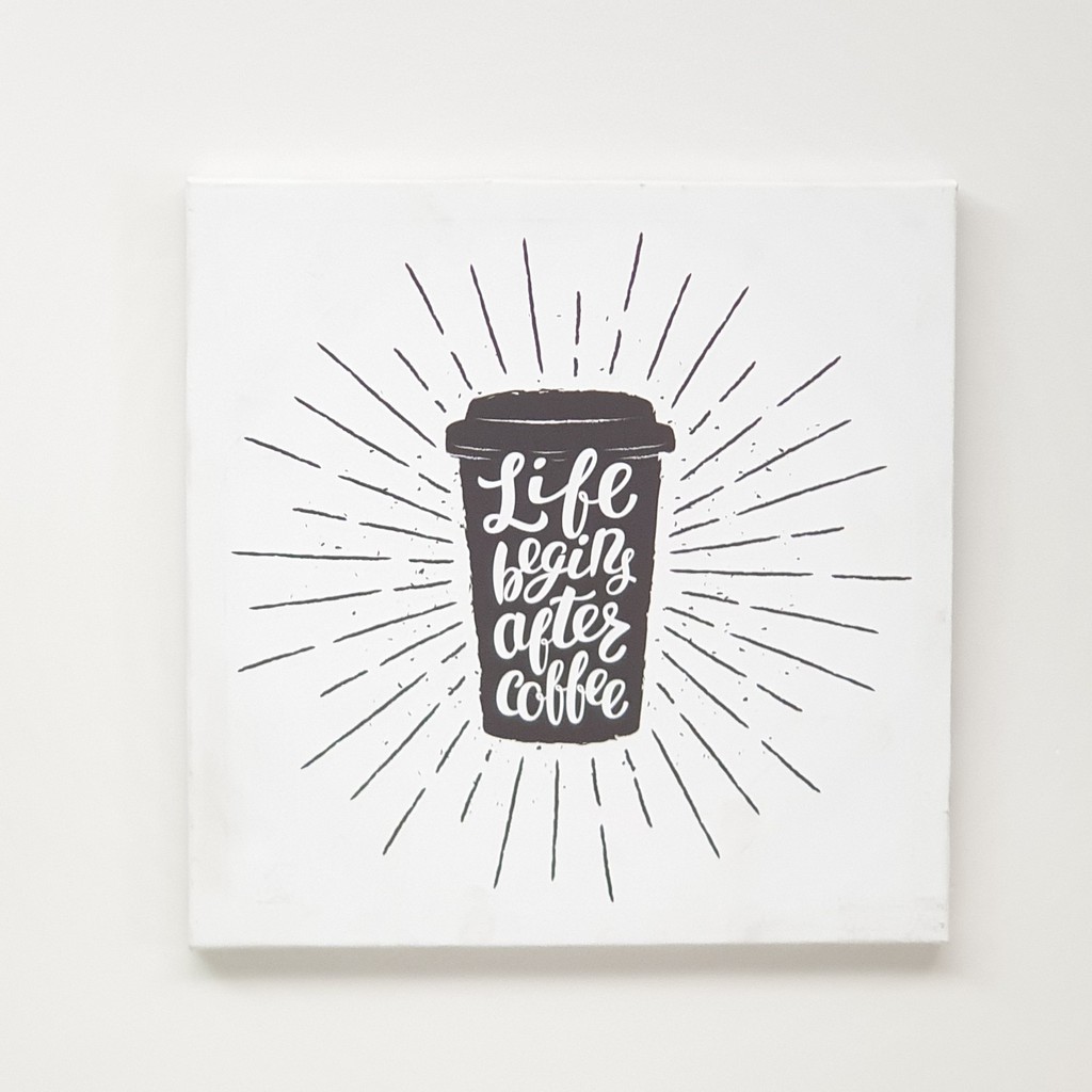 GlobalHouse รูปภาพพิมพ์ผ้าใบ Coffee Shop C4040-1 ขนาด   40x40ซม. (ก.xส.) NICE (ถ้วยกาแฟ) สินค้าของแท