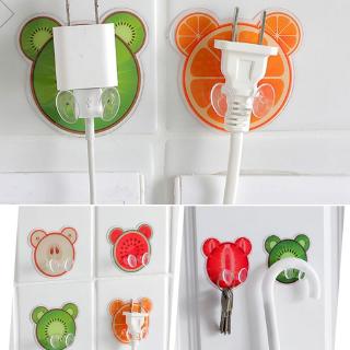 CCC✴ BST❀Fruit Pattern Socket Storage Rack Multifunctional Power Cord Plug Stick Hooks Keys Holder