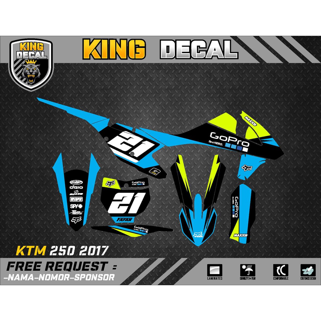 สติ๊กเกอร์รูปลอก KTM 250 2017 Striping KTM 250 2017 08