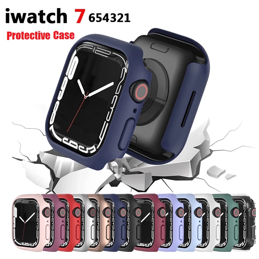 Apple Watch Case Matte Protective Cover for Apple Watch Series 7 Hard PC Bumper for iWatch 41mm 45mm Apple Watch Accessories
