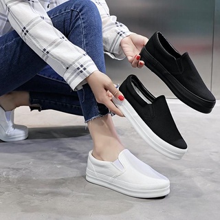 (พร้อมส่ง 🇹🇭) รองเท้าผ้าใบสลิปออน สูง 3.5 ซม. unisex 35-44 | P105