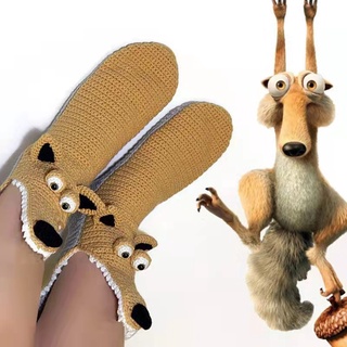 ถุงเท้า ถุงเท้าไหมพรม ถุงเท้าถัก ถุงเท้าการ์ตูน knit socks Cartoon Thicken Knit Homewear Socks