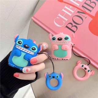 [พร้อมส่ง👾] Airpods case - Gen1,2 - Pro เคสซิลิโคน เคสแอร์พอด Pink Stitch / Blue Stitch ( i9s, i11, i12 ใส่ได้) สติ๊ซ