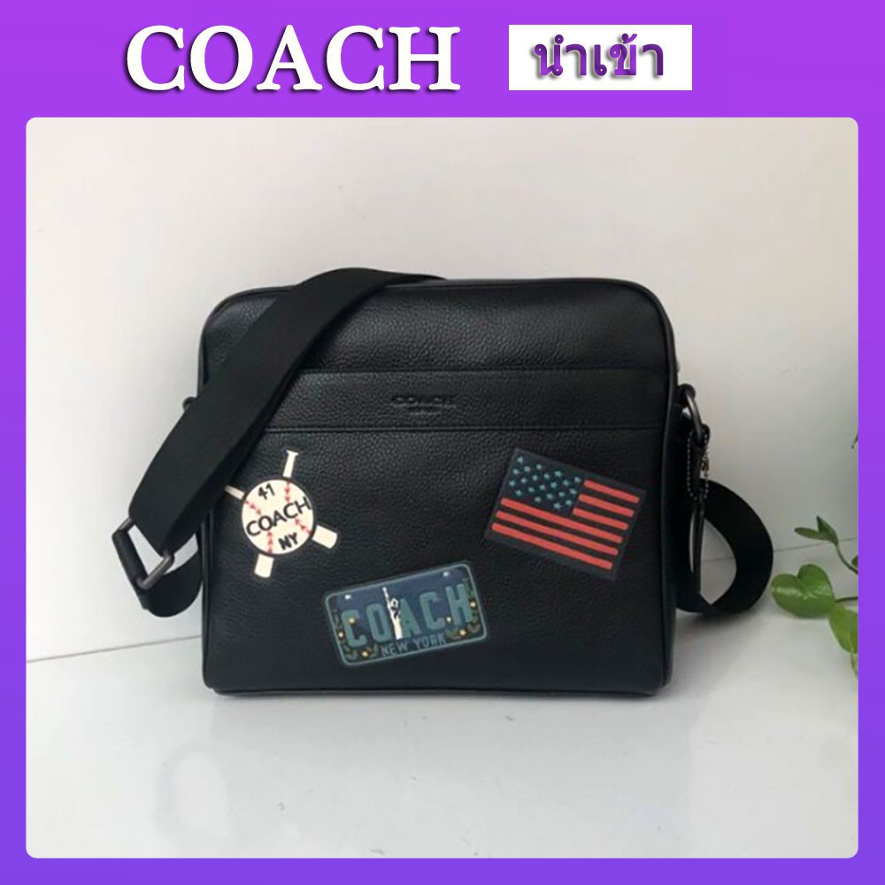 Coach แท้ กระเป๋าสะพายข้าง กระเป๋าสะพายข้างผู้ชาย แบรนด์เนม/F26079/