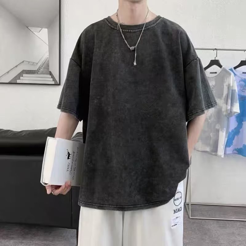 เสื้อยืดแขนสั้นลําลอง ทรงหลวม เข้ากับทุกการแต่งกาย สไตล์ยุโรป อเมริกัน เรโทร แฟชั่นฤดูร้อน สําหรับผู้ชาย และผู้หญิง ไซซ์ M - 8xl