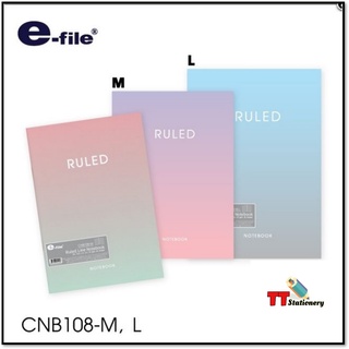 สมุดปกอ่อน มีเส้น สีพาสเทล ทูโทน E-file RULE Size M , L มี 3สี ให้เลือก Sakura 30แผ่น