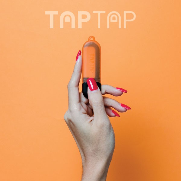 แท่งกดปุ่มอนามัย TAPTAP สีแอปริคอท (ส้มใส)(แถมฟรี ตัวเกี่ยวและสายคล้องคอ ภายในกล่อง)