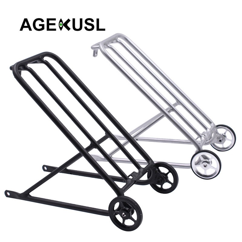 Aceoffix จักรยานด้านหลัง Rack Cargo Racks ล้อง่ายสําหรับ Brompton 3 Sixty Pikes United Trifold พับจั