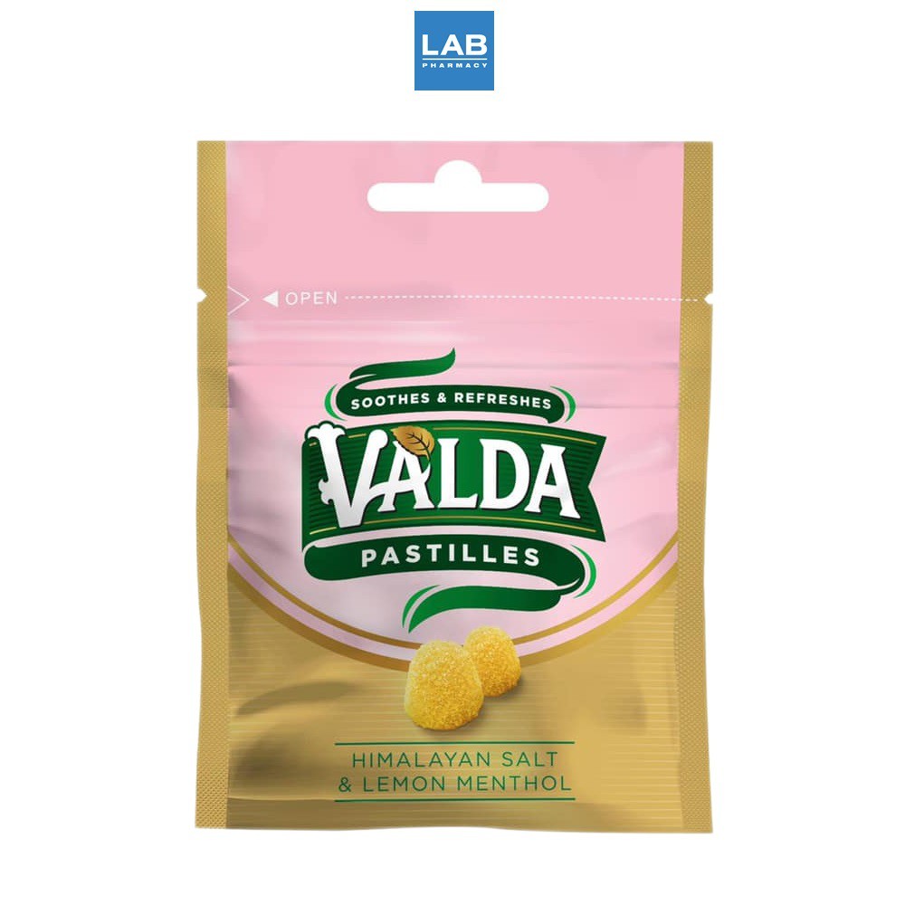 Valda Pastilles Himalayan Salt & Lemon Menthol 20 g. -  ลูกอมชนิดเยลลี่นุ่ม ตราวอลด้า ห่อ บรรจุ 20 ก